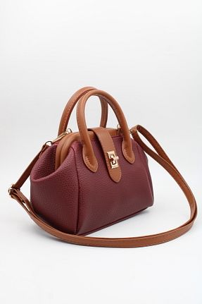 کیف دوشی زرشکی زنانه چرم مصنوعی LASSO - کد 931357524