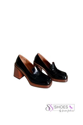 کفش کلاسیک مشکی زنانه چرم خالص Sevda Şekerci - کد 931475968