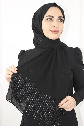 روسری مشکی شیفون Modabanuda - کد 899341859