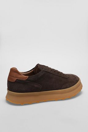 کفش اسنیکر قهوه ای مردانه بند دار Kids Club Shoes - کد 931480080