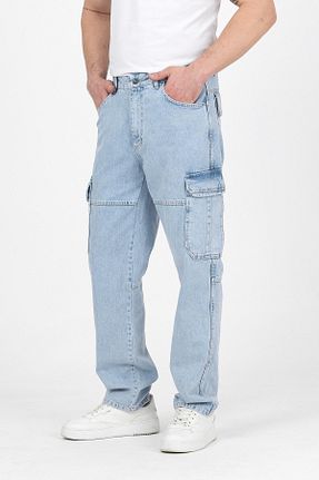 شلوار جین آبی مردانه پاچه پهن DAMGA JEANS - کد 931478201