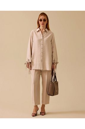 تونیک بژ زنانه بافتنی Scl - کد 931491943