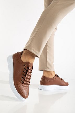کفش اسنیکر قهوه ای مردانه چرم مصنوعی Zegeshoes - کد 920752928