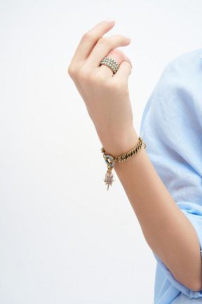 انگشتر جواهر فیروزه ای زنانه سنگ طبیعی Mon Reve - کد 931487690