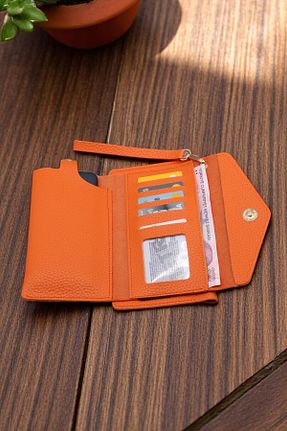 کیف پول نارنجی زنانه سایز متوسط HFKY - کد 931495756