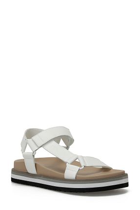 صندل سفید زنانه پاشنه تخت Nine West - کد 932169683