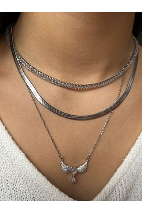 گردنبند استیل ( فولاد ) طوسی زنانه استیل (فولاد) Mimosa - کد 927162506