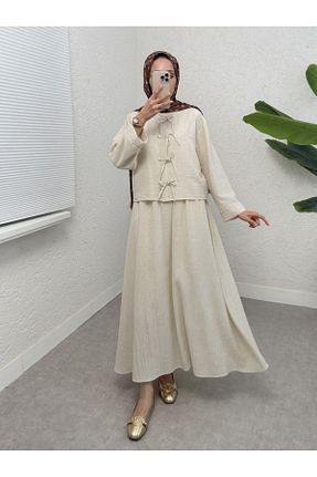 ست بالاتنه و پائین تنه بژ زنانه بافتنی Modamorfo - کد 929086140