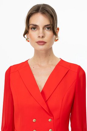 کت بلیزر آبی زنانه پارچه Ekol - کد 931505714