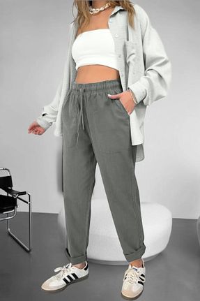 شلوار رنگی زنانه کتان BİRBEYSTORE - کد 920001100