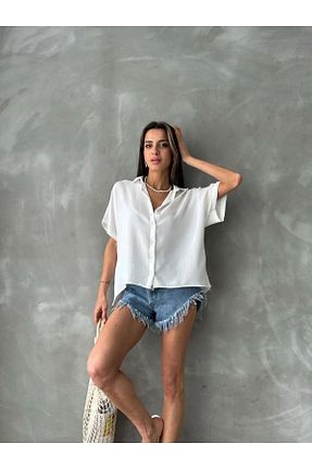 پیراهن سفید زنانه اورسایز Esra Butik Hane - کد 844598315