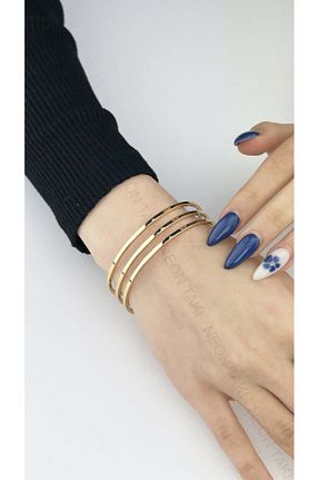 دستبند استیل (فولاد) طلائی زنانه استیل (فولاد) Neon Takı by Atalay - کد 924696169