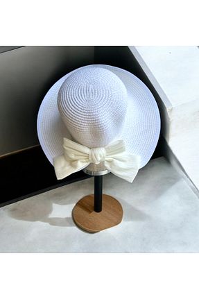 کلاه سفید زنانه حصیر Allen Accessories - کد 928651236