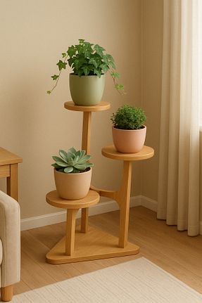 ژاردینیر قهوه ای 60 سانتی متر wooden hands - کد 890340262
