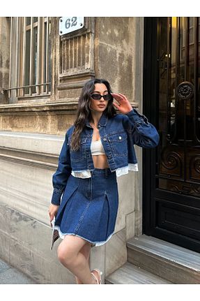 ست بالاتنه و پائین تنه آبی زنانه جین Castivo Fashion - کد 931625880