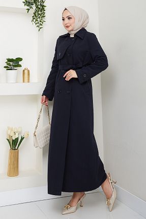 ترنچکت حجاب سرمه ای زنانه پنبه پلی استر InStyle - کد 931674737