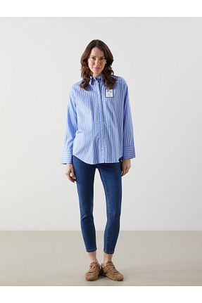 ساق شلواری بارداری آبی زنانه پنبه ای LC Waikiki - کد 902719521