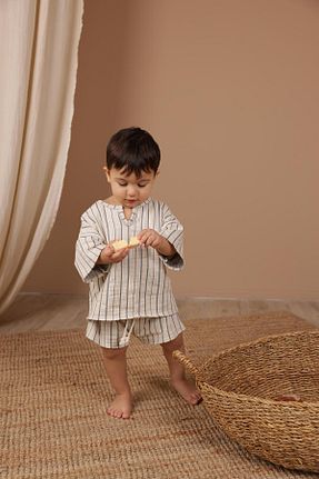 ست بالاتنه و پائین تنه بژ بچه گانه بافت OhlalaKoala - کد 920750047