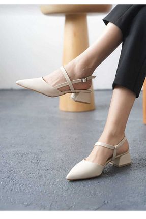 کفش مجلسی بژ زنانه چرم مصنوعی moda gim - کد 931688748