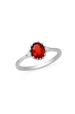 انگشتر نقره قرمز زنانه زیرکن Silveranka - کد 931446264