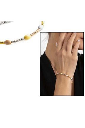دستبند نقره طلائی زنانه 925 عیار Tesbihane - کد 88553340