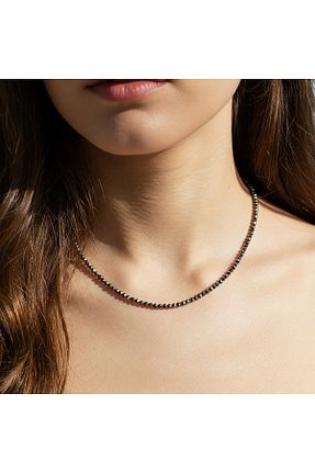 گردنبند جواهر مشکی زنانه سنگ ttasdevri - کد 931727552