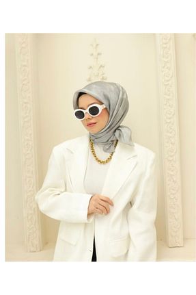 روسری طوسی پلی استر SİLKHOMEE - کد 931788701