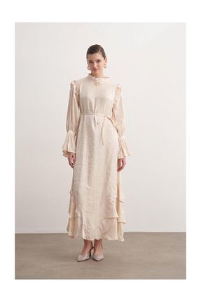 لباس بژ زنانه بافتنی FUSHYA - کد 931775776