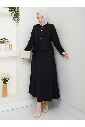 ست بالاتنه و پائین تنه حجاب مشکی زنانه Çan modapark.ist - کد 931809620