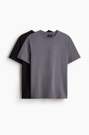 تیشرت مشکی مردانه رگولار H&M - کد 931819576