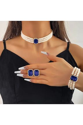 ست جواهر سرمه ای زنانه 2+ byozanyılmaz - کد 931814518