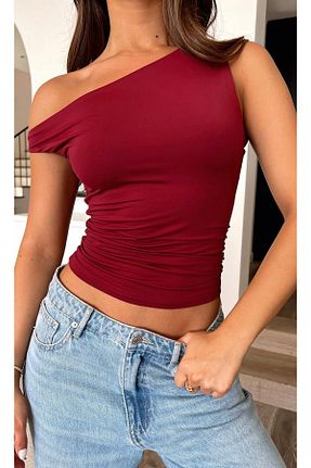 بلوز زرشکی زنانه ساده MEGOMEL - کد 931807568