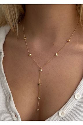 گردنبند جواهر طلائی زنانه برنجی KİLİGİSTANBUL - کد 931806983