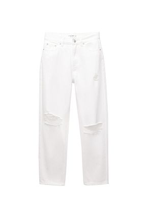 شلوار جین سفید زنانه رگولار Pull & Bear - کد 931828696