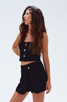 شلوارک و برمودا مشکی زنانه فاق بلند H&M - کد 931819798
