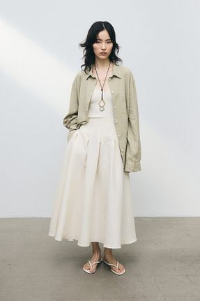 پیراهن خاکی زنانه رگولار H&M - کد 931819947