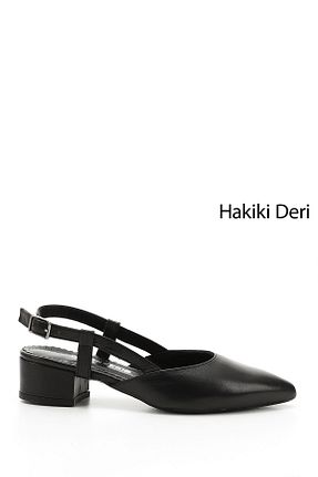 کفش استایلیتو مشکی پاشنه ضخیم GÖNDERİ(R) - کد 845355112