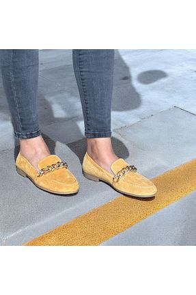 کفش لوفر نارنجی زنانه چرم خالص NEVE SHOES - کد 932545269