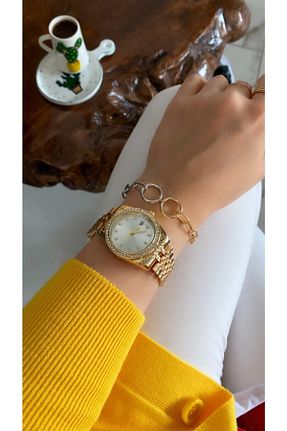 ساعت مچی طلائی زنانه 38 میلی متر İSTLİV - کد 124648861