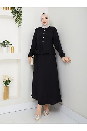 ست بالاتنه و پائین تنه حجاب مشکی زنانه Çan modapark.ist - کد 931809620