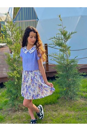 ست بالاتنه و پائین تنه بنفش بچه گانه رگولار Hilal Akıncı Kids - کد 931736098