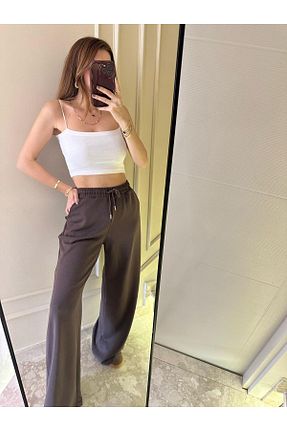 شلوار قهوه ای زنانه بافتنی Chamakh - کد 931851277