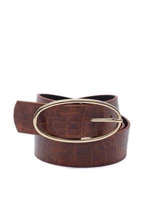 کمربند قهوه ای زنانه چرم مصنوعی Paçuli Moda - کد 61491313