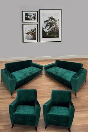 کاور مبل سبز مخمل HANSARAYHOME - کد 932628702