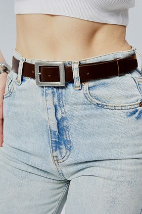 کمربند قهوه ای زنانه چرم خالص Livize - کد 931875280