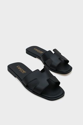 دمپائی مشکی زنانه چرم مصنوعی Capone Outfitters - کد 47866910