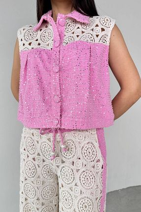 ست بالاتنه و پائین تنه صورتی زنانه رگولار Cappmoda - کد 931890800