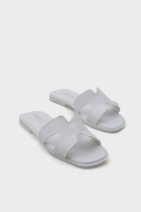 دمپائی سفید زنانه چرم مصنوعی Capone Outfitters - کد 47867098