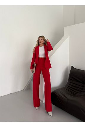 ست بالاتنه و پائین تنه قرمز زنانه بافتنی Vuntal BUTİK - کد 831967524