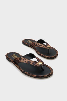 دمپائی قهوه ای زنانه چرم مصنوعی Capone Outfitters - کد 932634236